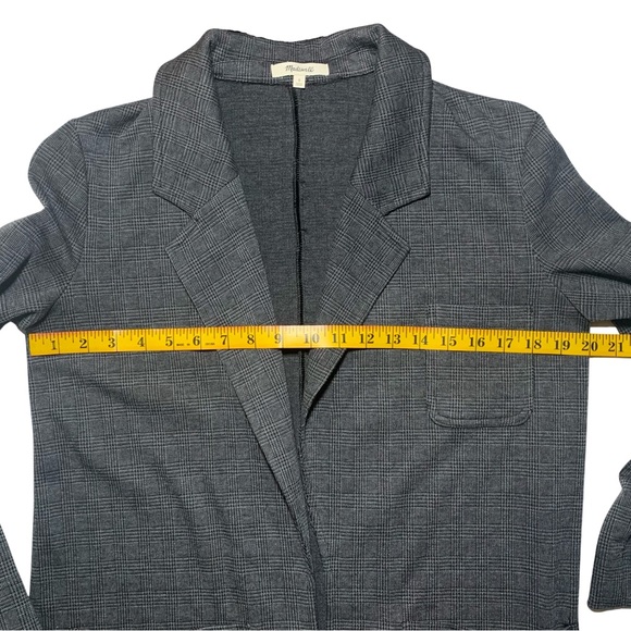 Madewell | Women | Gray Glen Plaid Oversized Open Front Knit Blazer | Size Small - Picture 5 of 11